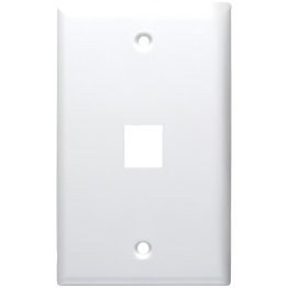DataComm Electronics 1-Port Standard-Size Keystone Wall Plate (White)
