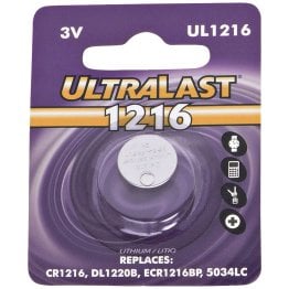 Ultralast® UL1216 CR1216 Lithium Coin Cell Battery