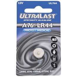 Ultralast® UL76A Alkaline Photo/Medical Button Cell Battery