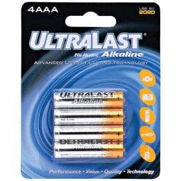 Ultralast® ULA4AAA AAA Alkaline Batteries, 4 pk