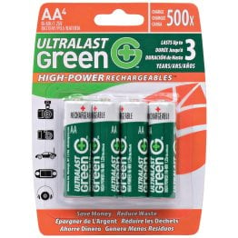 Ultralast® Green High-Power Rechargeables AA NiMH Batteries (4 Pack)