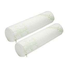 AllSett Health® Bamboo Cervical Neck Roll Memory Foam Pillow, 2 Pack