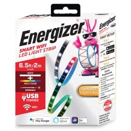 Energizer® Connect Smart Wi-Fi® Dimmable Bright White and Multicolor LED Light Strip, 6.56 Feet