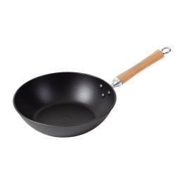 Joyce Chen® Professional Series Cast Iron Stir Fry Pan with Maple Handle, 11.5-In.