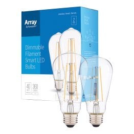 Array By Hampton® ST19 360-Lumen Smart Wi-Fi® Filament LED Bulb, 2 Pack