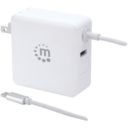 Manhattan® 60-Watt Power Delivery Wall Charger with Built-in USB-C® Cable