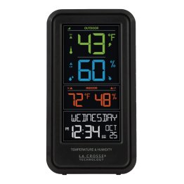La Crosse Technology® Electric/Battery-Powered Color-LCD Wireless 2-Piece Digital Personal Weather Station with Hygrometer and Calendar