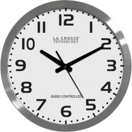La Crosse Technology® 16" Brushed-Metal Atomic Wall Clock