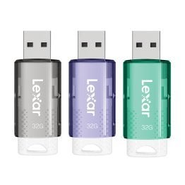 Lexar® JumpDrive® S60 32-GB USB 2.0 Flash Drives (3 Pack; Black/Teal/Purple)