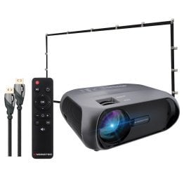 Monster® Wireless 1080p FHD TFT LCD Image Stream Projector with 120-Inch Portable Screen and Remote Control
