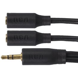 RCA 3.5-mm Male to 2 RCA-Female Stereo Headphone Y-Adapter, 3 In.