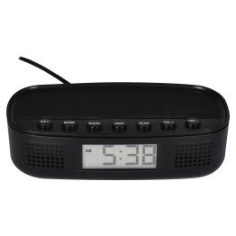 RCA Digital Radio Alarm Clock with USB Charging Cord
