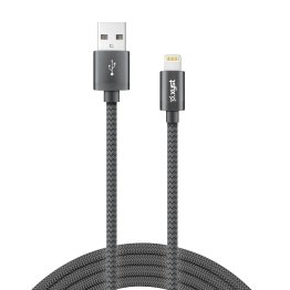 XYST™ Charge and Sync USB to Lightning® Braided Cable, 10 Ft. (Black)