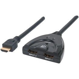 Manhattan® 2-Port HDMI® Switch with 20-Inch Integrated Cable