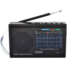 Supersonic® 9-Band Rechargeable Radio with Bluetooth® and USB/microSD™ Card Input, SC-1080BT (Black)