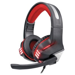 IQ Sound® Pro-Wired Gaming Headset with Lights (Black/Red Accent)
