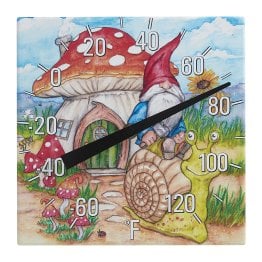 Taylor® Precision Products 8-In. x 8-In. Gnome Garden Ceramic Tabletop Thermometer