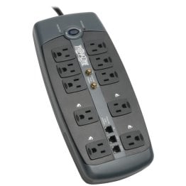 Tripp Lite® by Eaton® Surge Protector, 12 Outlets, 8-Ft. Cord, with Telephone Protection and Coaxial/Modem Protection, TLP1008TELTV