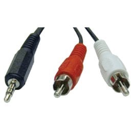 Tripp Lite® by Eaton® 3.5-mm Stereo to 2 RCA Audio Y-Splitter Adapter Cable (6 Ft.)