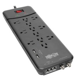 Tripp Lite® by Eaton® Protect It!® 12-Outlet Surge Protector with 2 USB Ports, 8ft Cord