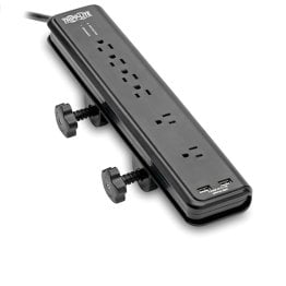 Tripp Lite® by Eaton® 6-Outlet Surge Protector with Clamps and 2 USB Ports