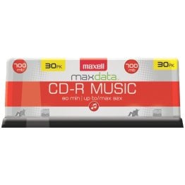Maxell CD-R Music 32x 80-Minute Blank Discs on Spindle (30 Pack)