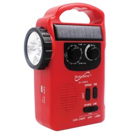 Supersonic® 5-Way Emergency Solar/Hand Crank Radio with Flashlight
