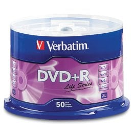 Verbatim® Life Series DVD+R Disc Spindle with Branded Surface
