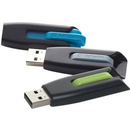 Verbatim® Store 'n' Go® 16-GB V3 USB 3.2 Gen 1 Flash Drives, 3 Count, Assorted Colors, 99126
