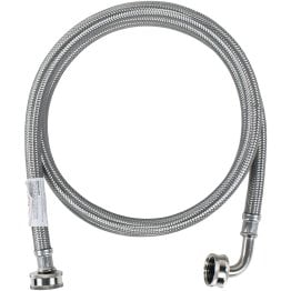 Certified Appliance Accessories Braided Stainless Steel Washing Machine Hose with Elbow, 5ft