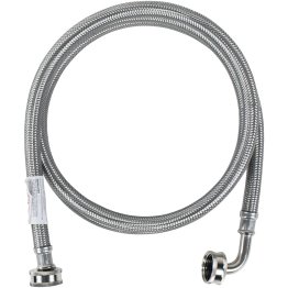 Certified Appliance Accessories Braided Stainless Steel Washing Machine Hose with Elbow, 6ft