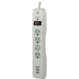 GE® 4-Outlet Surge Protector with 2 USB Ports