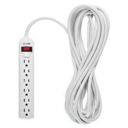 Digital Energy® 6-Outlet Surge Protector Power Strip (180 In.; White)