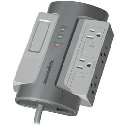 Panamax® MAX® 4 EX Surge Protector, 4 Outlets, 8-Ft. Cord, Gray and Black