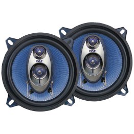Pyle® Blue Label PL53BL 5.25-In. 3-Way Coaxial Speakers, Black and Blue, 2 Count