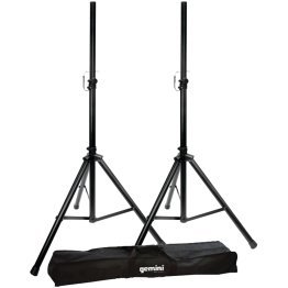 Gemini® Professional Adjustable PA Speaker Stand Set with Case, Black, ST-PACK