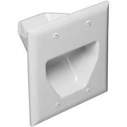 DataComm Electronics 2-Gang Recessed Low-Voltage Cable Plate, White