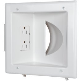 DataComm Electronics Recessed Low Voltage Media Plate with Duplex Receptacle
