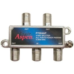 Eagle Aspen® 4-Way 2,600-MHz Coaxial Splitter with All-Port Power Passing