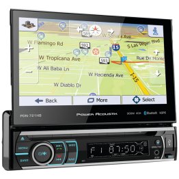 Power Acoustik® 7" Incite Single-DIN In-Dash GPS Navigation Motorized LCD Touchscreen DVD Receiver with Detachable Face & Bluetooth®