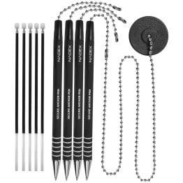 Nadex Coins™ 4-Pack Secure Counter Ballpoint Pens (Black)