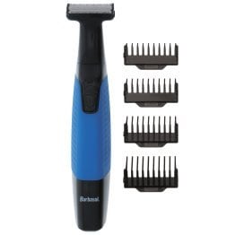 Barbasol® Portable Battery-Powered Wet Blade and Body Groomer, Black and Blue