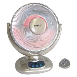 Optimus H-4438 2-Setting 1,200-Watt-Max 14-In. Portable Oscillating Radiant Dish Heater with Remote