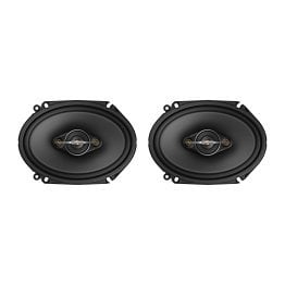 Pioneer® TS-A6881F 6-In. x 8-In. 350-Watt 4-Way Full-Range Coaxial Speakers Black and Gold, Max Power 2 Pack