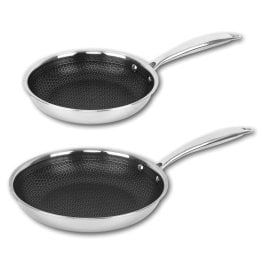 Brentwood® 8-In. and 9.5-In. 3-Ply Hybrid Non-Stick Stainless Steel Induction-Compatible Frying Pan Set