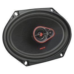 Cerwin-Vega® Mobile HED® Series 6-In. x 8-In. 360-Watt-Max 3-Way Coaxial Speakers, Black and Red, 2 Pack
