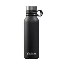 Outdoors Professional 20-Oz. Stainless Steel Double-Walled Vacuum-Insulated Travel Bottle with Leakproof Screw Cap (Retro Good Vibes)