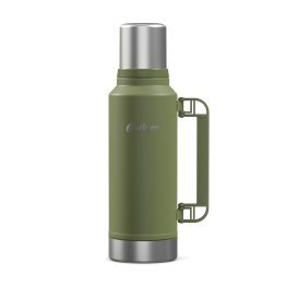 Outdoors Professional Stainless-Steel Termo Classic Vacuum Bottle with Carry Handle (33 Oz.; Green)