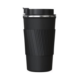 Outdoors Professional Stainless Steel Double-Walled Vacuum-Insulated Coffee Cup with Spillproof Lid (17.2 Oz.; Black)