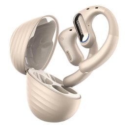 OpenRock® Pro Open-Ear Bluetooth® Air-Conduction Sport Earbuds with Microphone and Charging Case, A-BB01 (Beige)